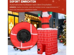Outsunny Aufblasbare Weihnachtsdeko Polyester 80L x 90B x 210H cm Mehrfarbig