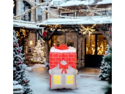 Outsunny Aufblasbare Weihnachtsdeko Polyester 80L x 90B x 210H cm Mehrfarbig