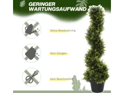 Outsunny Künstlicher Zedernbaum Kunststoff Zement  18L x 18B x 90H cm