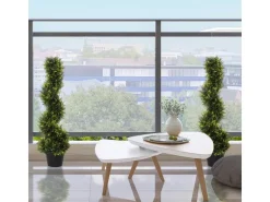 Outsunny Künstlicher Zedernbaum Kunststoff Zement  18L x 18B x 90H cm