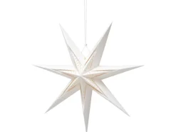 Papierstern mit LEDs 50 cm x 50 cm x 19 cm Weiß