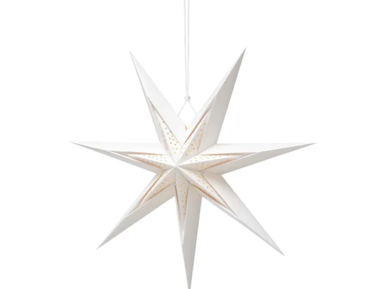 Papierstern mit LEDs 50 cm x 50 cm x 19 cm Weiß