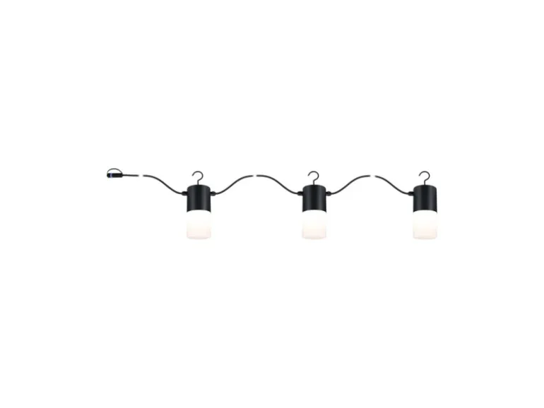 Paulmann LED-Lichterkette Plug & Shine Tubs IP44 3000 K 3 x 2 W Anthrazit