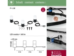 Paulmann LED-Lichterkette Plug & Shine Tubs IP44 3000 K 3 x 2 W Anthrazit