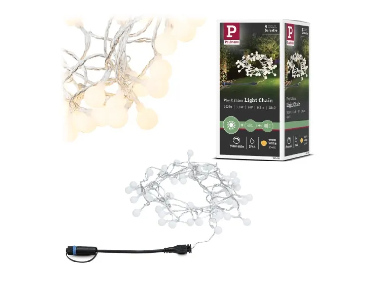 Paulmann LED-Lichterkette Plug & Shine 5 m Warmweiß IP44 3000 K Schwarz