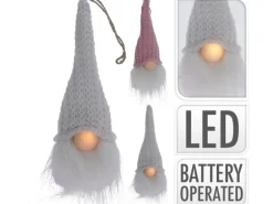 Plüsch Zwerg mit LED Nase 19 cm 2-fach sortiert