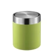 PROREGAL Schön Geformter Tischabfallbehälter Mit FlachschwIngdeckel 1,5 Liter HxØ 13,8 x 12 cm Edelstahl & Grün