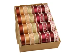 Präsent Geschenkband Weihnachten Kupfer Gold Bordeaux