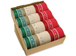 Präsent Leinen- & Kordelband Weihnachten 32 fach-Sortiert Mehrfarbig