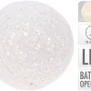 Rattan-Kugel 20 cm mit 20 warmweiße LED Warmweiß Glitzer