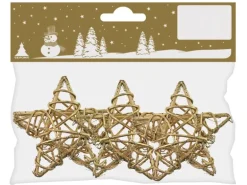 Rebensterne  Ø 8 cm Gold 3 Stück