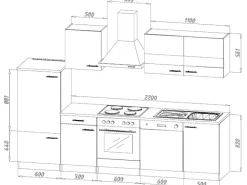 Respekta Economy Küchenzeile KB280WGC 280 cm Grau-Weiß