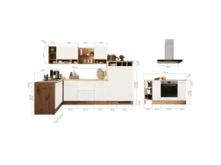 Respekta Inselküche Hilde 310 cm Grau