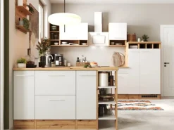 Respekta Küchenblock Hilde 310 cm mit Kücheninsel Weiß