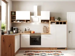 Respekta Küchenblock Hilde 310 cm mit Kücheninsel Weiß