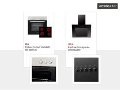 Respekta Küchenblock Malia mit E-Geräten 300 cm Beton Fronten