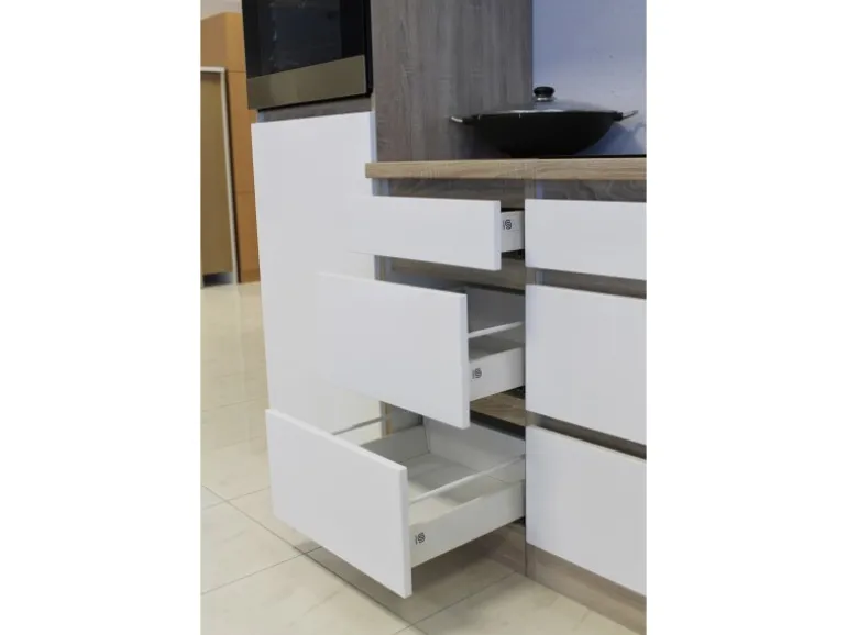 Respekta Küchenzeile GLRP380HWWM Grifflos 380 cm Weiß matt