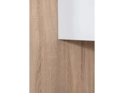 Respekta Küchenzeile GLRP270HESW Grifflos 270 cm Weiß Hochglanz-Sonoma Eiche