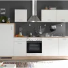 Respekta Küchenzeile KB280ENWP 280 cm Weiß-Eiche Natura Nachbildung