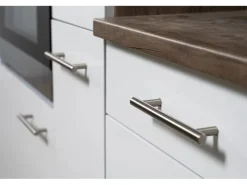 Respekta Küchenzeile KB280EYG 280 cm Grau Seidenglanz-Eiche York Nachbildung