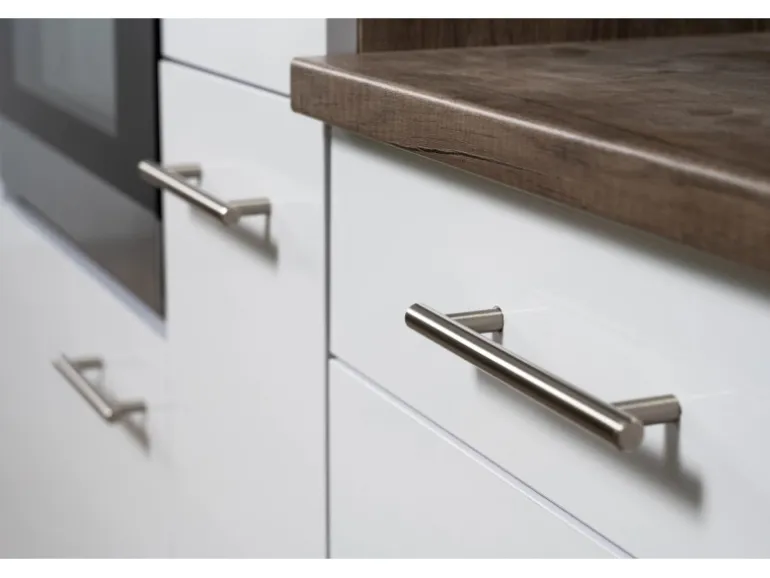 Respekta Küchenzeile KB280EYW 280 cm Weiß Seidenglanz-Eiche York Nachbildung