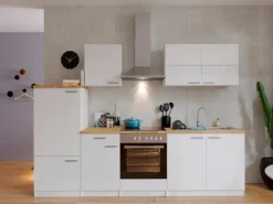 Respekta Küchenzeile KB270WWC 270 cm Weiß