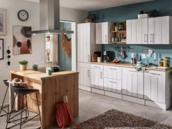 Respekta Landhaus Inselküche Anton 280 cm Lärche Weiß