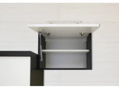 Respekta Premium Inselküche 280 cm Grau Hochglanz-Weiß