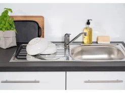 Respekta Premium Küchenzeile 310 cm Hochbau Weiß Hochglanz