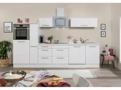 Respekta Premium Küchenzeile 310 cm Hochbau Weiß Hochglanz