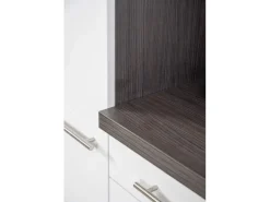 Respekta Premium Küchenzeile 280 cm Hochbau Schwarz Hochglanz-Eiche Grau