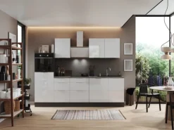 Respekta Selection Küchenzeile Elisabeth RS280HGWH 280 cm Weiß-Grau