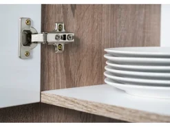 Respekta Winkelküche 280 cm Grau Seidenglanz-Eiche York Nachbildung