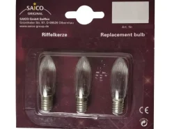 Saico Ersatzglühlampe/ Riffelkerze 3er-Pack E10-Fassung, 12V, 3W Warmweiß