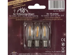 Saico Premium LED-Riffelkerze für 20-flammige Lichterbögen 3er-Blister