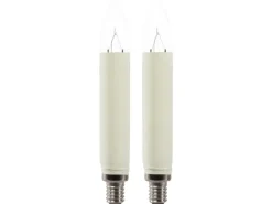 Saico Schaftkerze für Lichterbögen 12 V 4 W 2er-Set Warmweiß