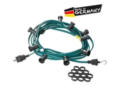 Satisfire Illu Lichterkette 5m Grün 10xE27 Garten Party Biergarten Außen Made in Germany