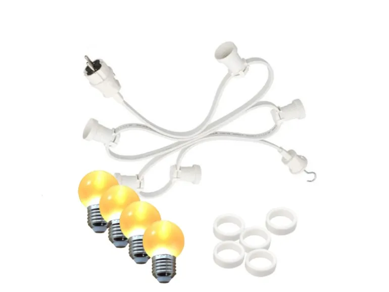 Satisfire Illu- Partylichterkette 40m Weiß Für Außen Garten 40 Ultra-Warmweiße LED Kugeln