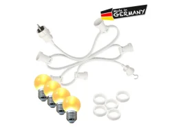 Satisfire Illu- Partylichterkette 40m Weiß Für Außen Garten 40 Ultra-Warmweiße LED Kugeln