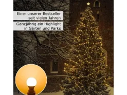 Satisfire Illu- Partylichterkette 10m Außen Biergarten 30 Warmweiße E27 LED Kugellampen