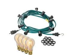 Satisfire Illu- Partylichterkette 10m Biergarten Terrasse Außen 20x LED Filament Glühbirne