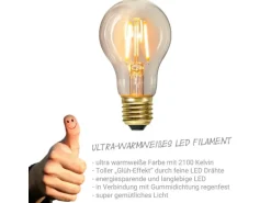 Satisfire Illu- Partylichterkette 10m Biergarten Terrasse Außen 20x LED Filament Glühbirne