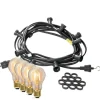 Satisfire Illu- Partylichterkette 5m Schwarz Biergarten Terrasse 5x LED Filament Glühbirne