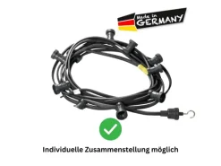 Satisfire Illu- Partylichterkette 10m Schwarz Außen Biergarten 20 Bunte LED Kugellampen