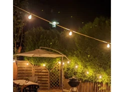 Satisfire Illu- Partylichterkette 5m Weiß Außen Terrasse Garten 5 Dimmbare Filament LED