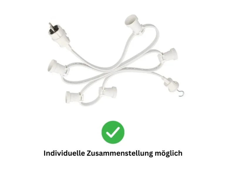 Satisfire Illu Partylichterkette 5m Weiß Für Außen Biergarten 10 Bunte LED Kugellampen