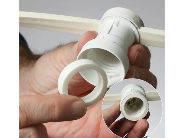 Satisfire Illu Partylichterkette 5m Weiß Für Außen Biergarten 10 Bunte LED Kugellampen