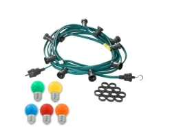 Satisfire Illu- Partylichterkette 5m Grün Für Außen Biergarten 5 Bunte LED Kugellampen