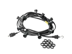 Satisfire Illu- Partylichterkette 30m Schwarz Biergarten Terrasse 30x Filament Glühbirne