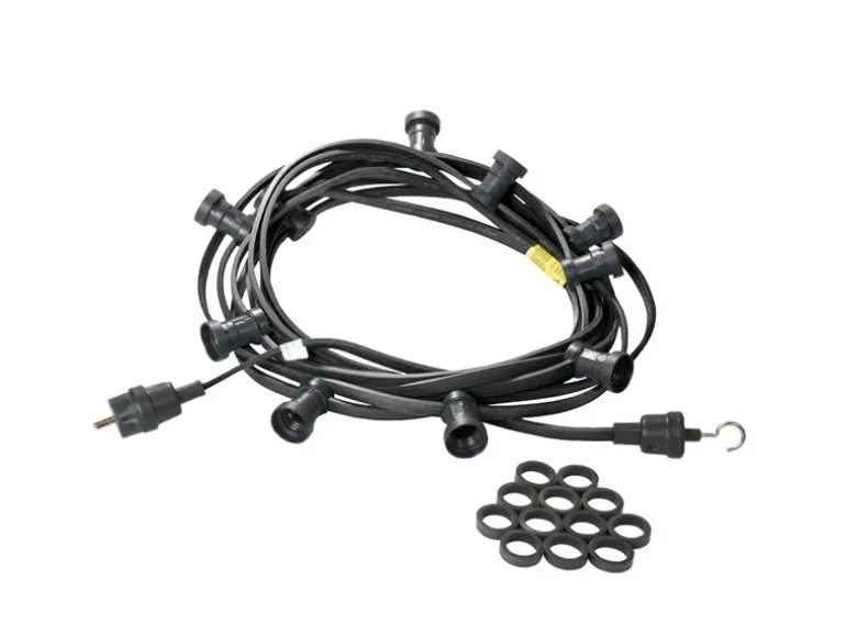 Satisfire Illu- Partylichterkette 30m Schwarz Biergarten Terrasse 30x Filament Glühbirne